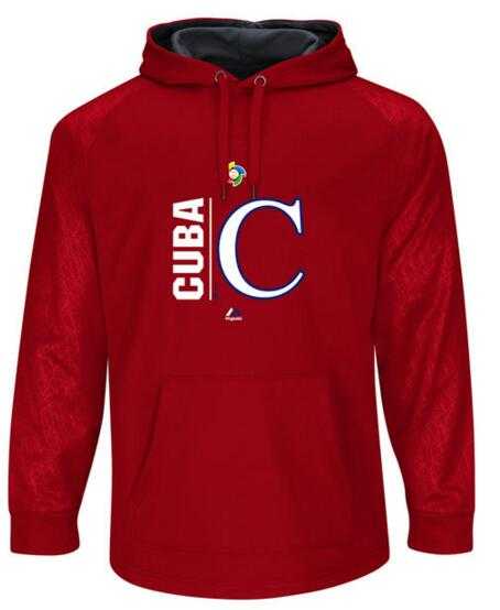 Cuba Baseball Majestic World Baseball Classic Team Icon Fleece Pullover Hoodie Scarlet Graphite,We sell and wholesale Cuba Baseball Majestic World Baseball Classic Team Icon Fleece Pullover Hoodie Scarlet Graphite on line form chian!